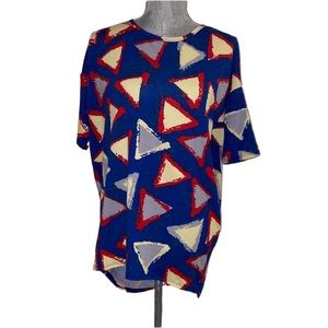 Lularoe womens Size XXS Irma Triangle Print Short Sleeve